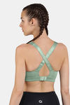 Amante High Impact Anti Microbial Sports Bra - Granite Green — thumbnail 4